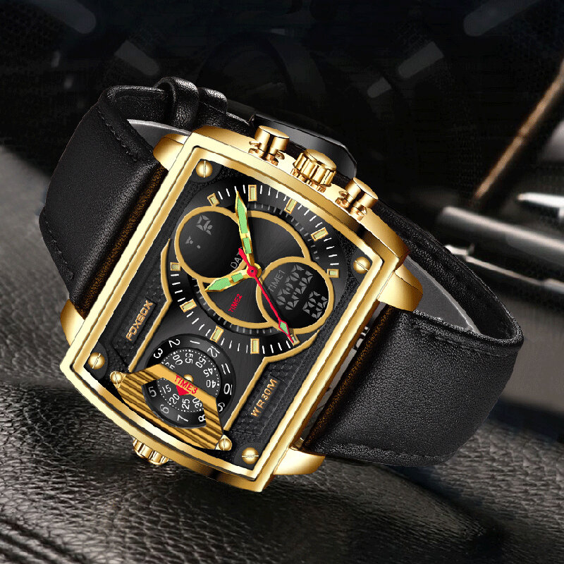 Relógio de pulso de quartzo à prova dwaterproof água relógio de pulso masculino relógios de luxo masculino quadrado digital esporte criativo
