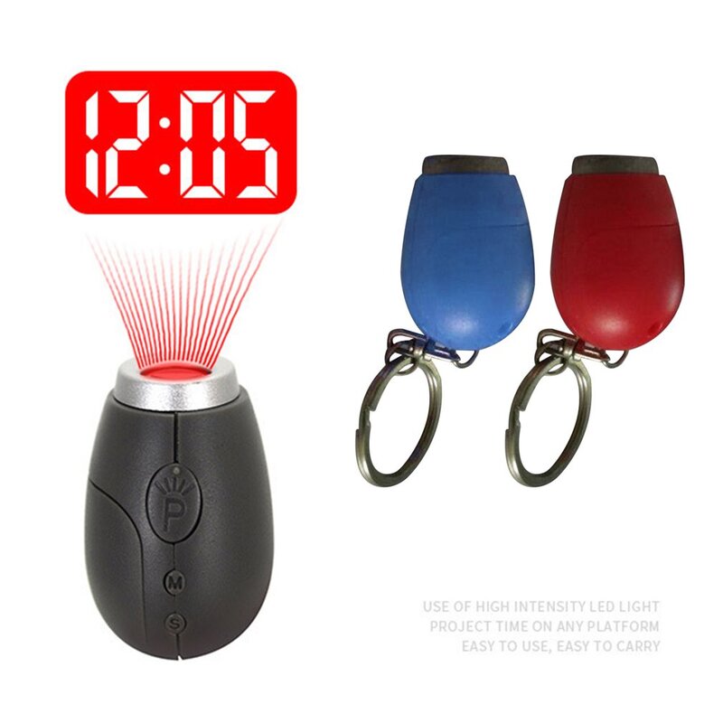 Moderno mini relógio de projeção digital lanterna portátil led teto e parede tempo mostrar relógio mágico eletrônico bugigangas 3 cor