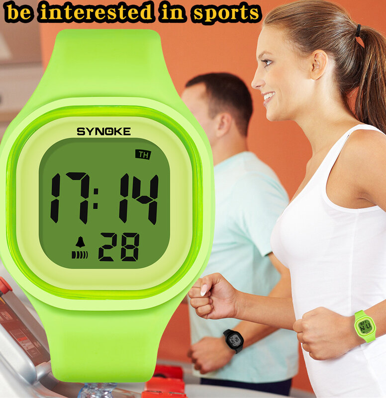 ผู้ชายนาฬิกาสแควร์กีฬานาฬิกาสำหรับสตรี50M กันน้ำ LED ผู้ชายข้อมือนาฬิกาผู้หญิง Reloj Hombre