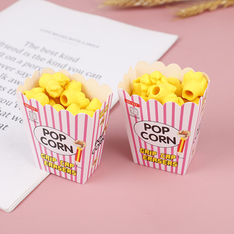 1 Pack Neuheit Cartoon Popcorn Bleistift Radiergummi Schreibwaren Kinder Schule Liefert Radiergummi Für Mädchen Student Preise