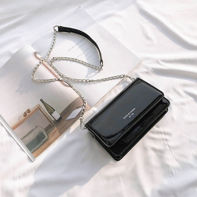 Bandolera de plata con espejo para mujer, bolso de hombro elegante con cadena de nicho francés, monedero pequeño, 2022
