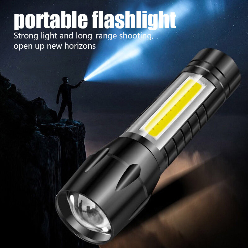 XP-G Q5 Waterproof Mini Led Flashlight Built In 14500 Rechargeable Battery Torch Lamp New 2000 Lumens Shock Resistant Light