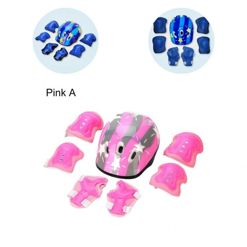 Durable No Stuffiness Accessory Longboarding Skates Elbow Pads Knee Pad Palm Guards Kids Safety Knee Pad 7Pcs/ Set