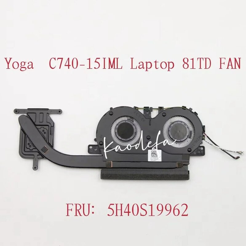 Dla Lenovo Yoga C740-15IML laptopa wentylatory radiator AT1FH001VV0 FRU 5H40S19962