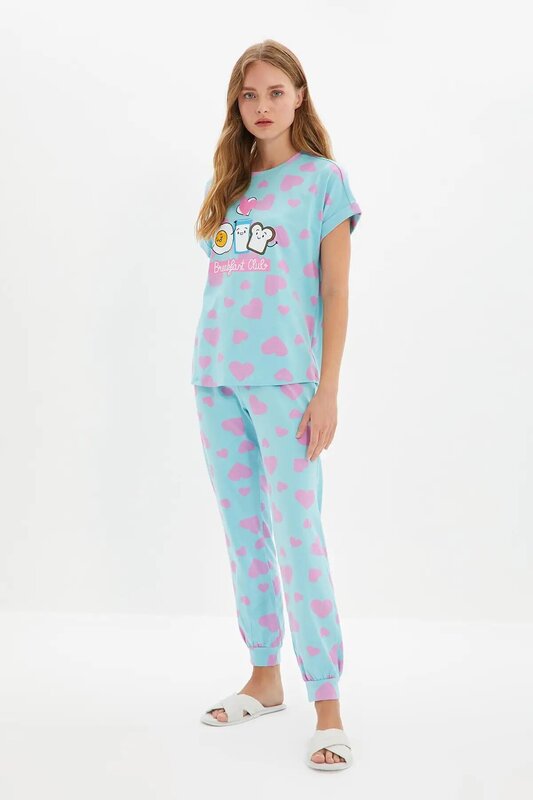 Trendyol Gedrukt Gebreide Pyjama Set THMAW22PT0179