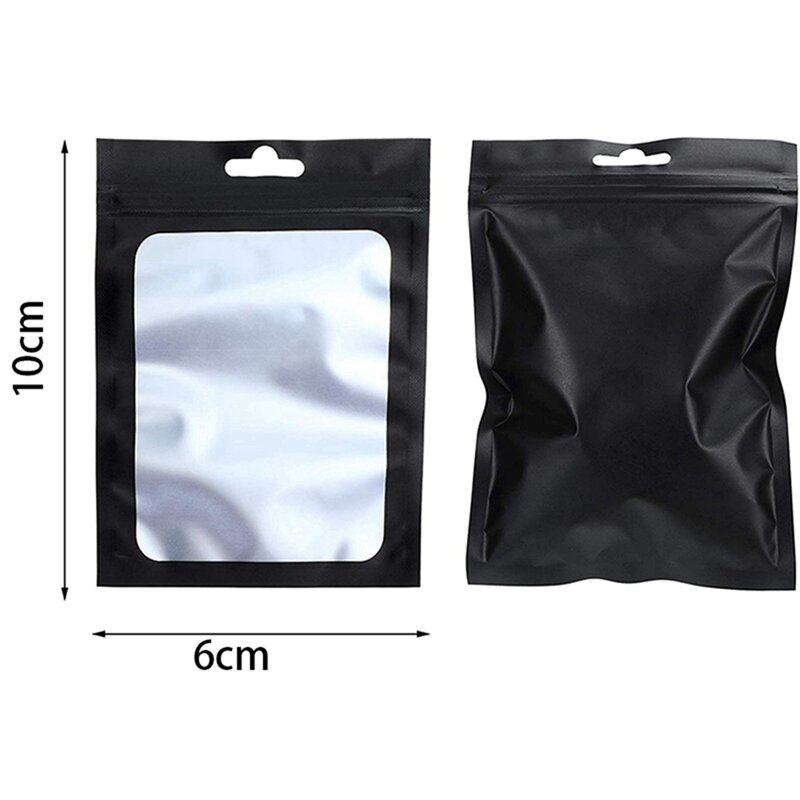 Bolsas de almacenamiento de alimentos resellables con ventana transparente, bolsa de embalaje de granos de café para alimentos (negro, 1000X4 pulgadas), 2,4 piezas, nuevo