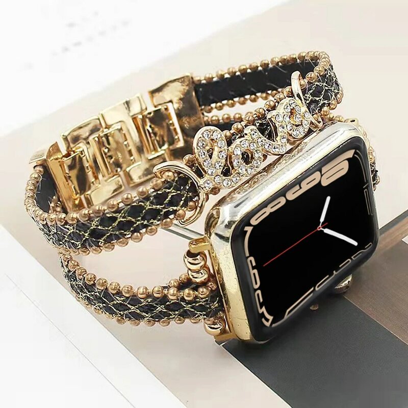 Cinturino per gioielli da donna per Apple Watch 40mm 44mm 41mm 45mm per iwatch series 7 6 SE 5 4 3 cinturino da polso con diamante creativo