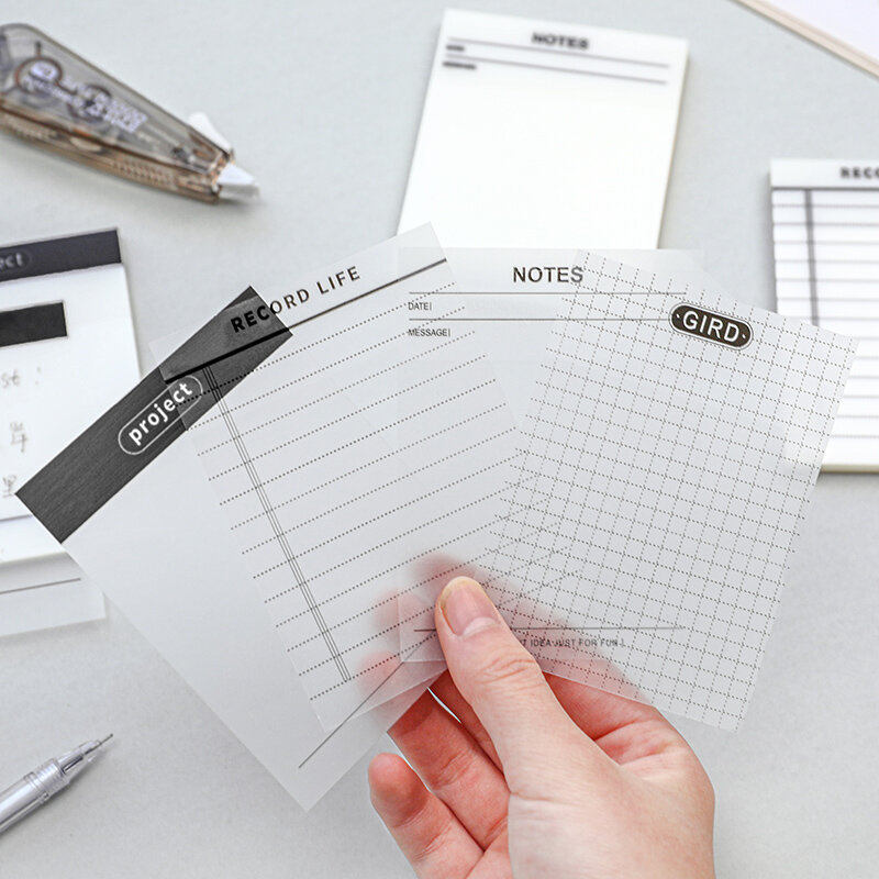 50 sztuk przezroczysty Plan notatniki proste PET przyklejony naklejki do albumu szkolne Post notatki materiały biurowe