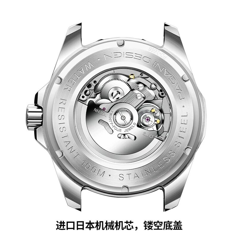 PAGANI-reloj mecánico de acero inoxidable para hombre, accesorio masculino de pulsera resistente al agua con mecanismo automático de zafiro NH35A, 10 bares, geneva