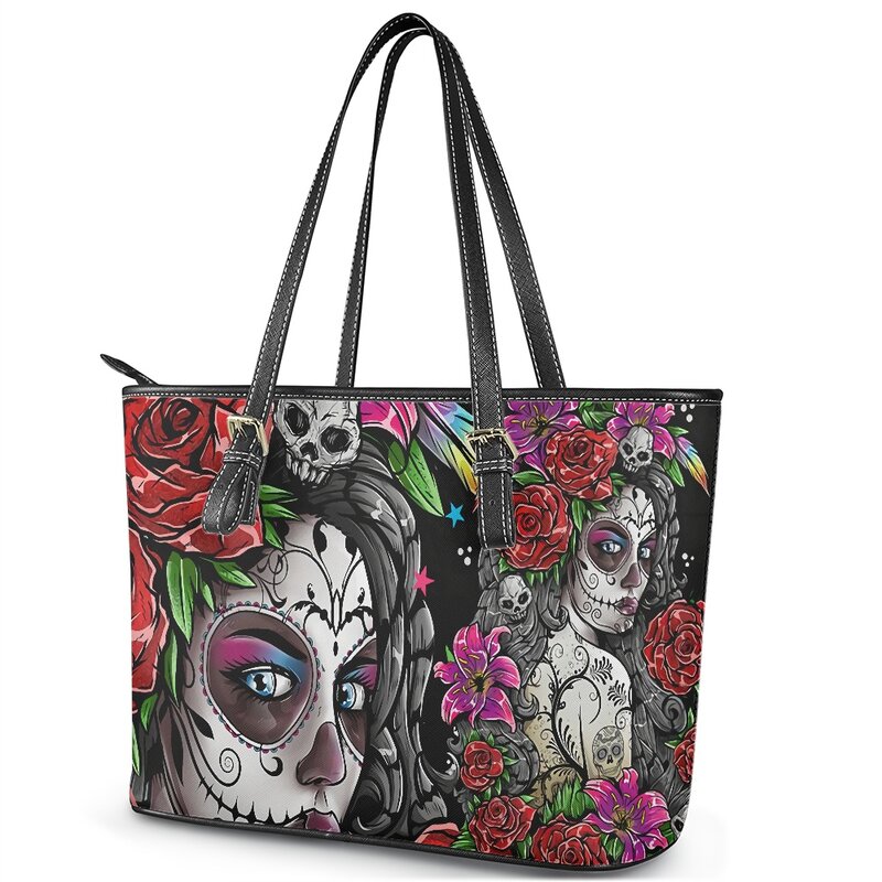 FORUDESIGNS Gothic Girls Skull marka torebki damskie wysokiej jakości torebki damskie duże torebki na ramię torby na zakupy torba plażowa