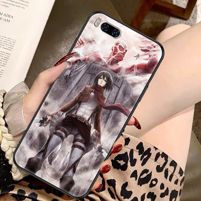Mikasa ackerman anime caso de telefone para xiaomi mi nota 8 9 10 11 9t 10 a3 lite pro ultra preto arte funda silicone prime moda