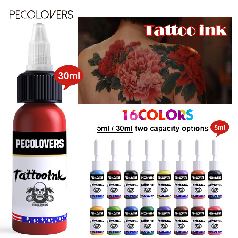 Tinta Tato Profesional, 9 Warna 5Ml/Botol untuk Seni Tubuh Tanaman Natural Pigmentasi Mikro Pigmen Tinta Tato Permanen
