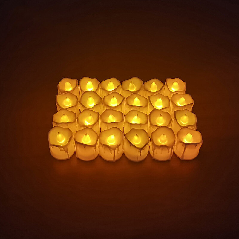 2/4/6 قطعة عديمة اللهب LED شموع إضاءة الشموع بطارية تعمل بالطاقة الخفقان الشموع ضوء Tealight رومانسية اقتراح حفلة ديكور المنزل