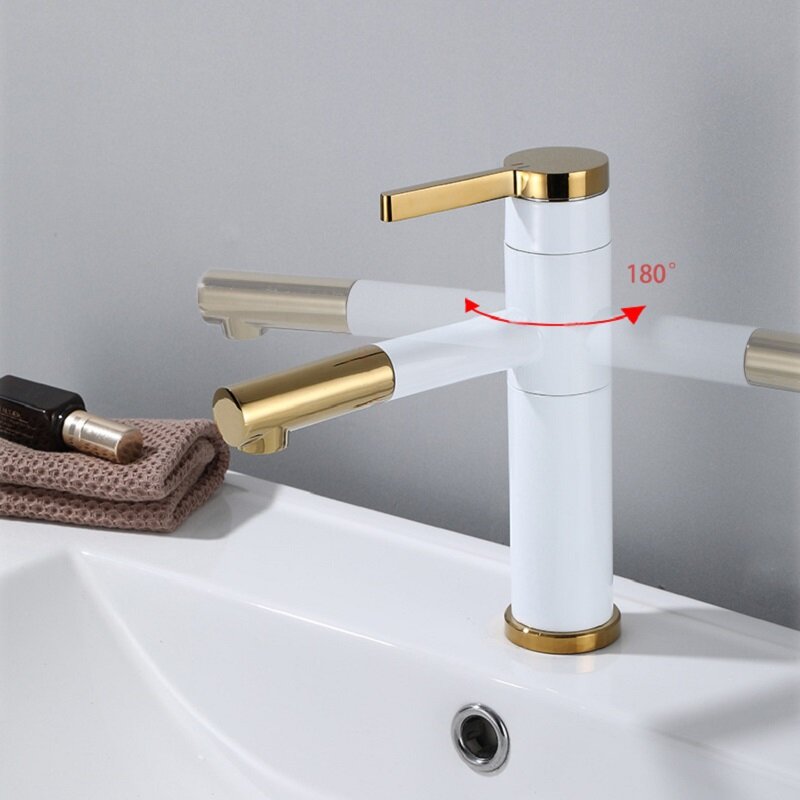 Estraibile miscelatore per lavabo da bagno rotante miscelatore per lavabo a prova di schizzi rubinetto per acqua soffione doccia accessori idraulici per accessori da bagno