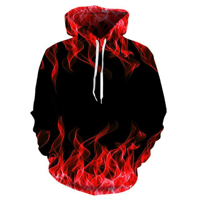 Chama colorida hoodie 3d moletom moletom com capuz outono e inverno casaco masculino vestuário engraçado jaqueta moda oversized hoodie