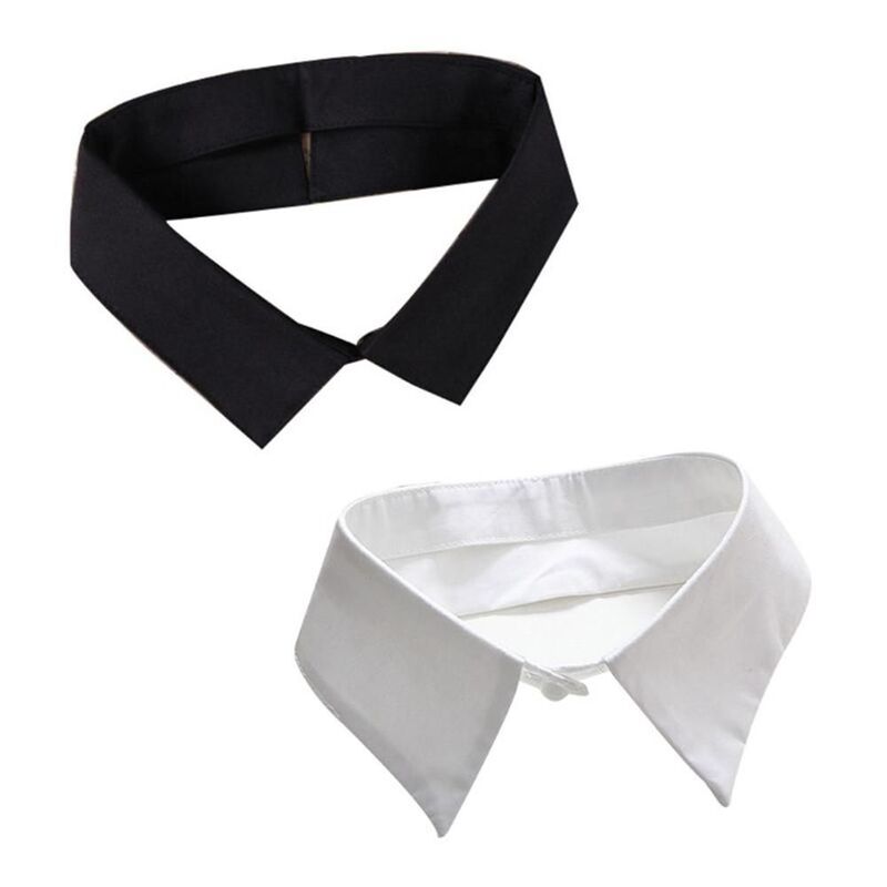 Blusa de solapa negra/blanca desmontable para hombre y mujer, cuello falso, accesorios de ropa, camisa clásica, cuello falso