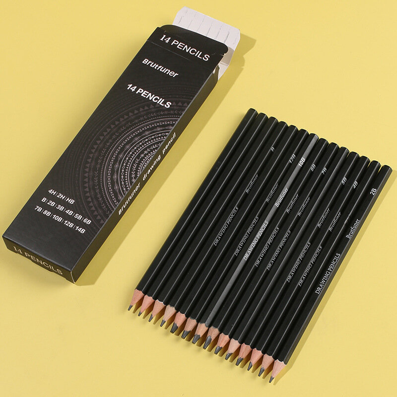 14 Sketch Pencils 4H-14B Mixed Boxed Student Painting Exam Supplies Art Professional Charcoal Pen Learning Stationery