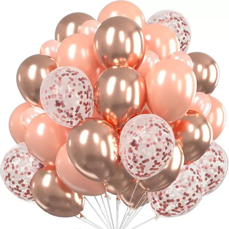 Ballons en Latex avec confettis, 30 pièces, décoration de mariage, fête prénatale, anniversaire, ballons à Air clair pour la saint-valentin