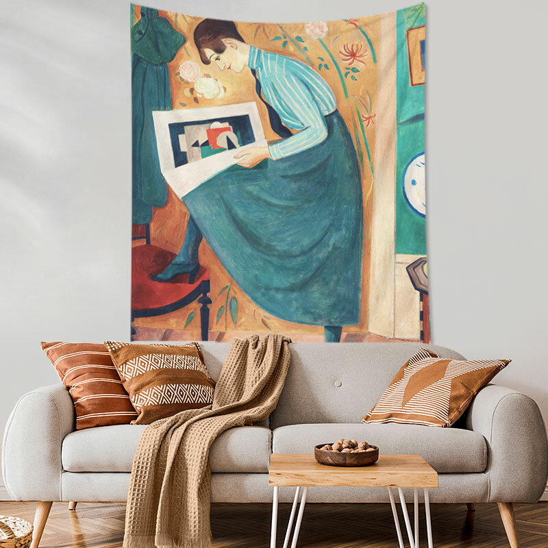 Женский полиэстеровый гобелен с принтом для девушек, настенный Декор для дома, ковер для гостиной, декоративная ткань для стен