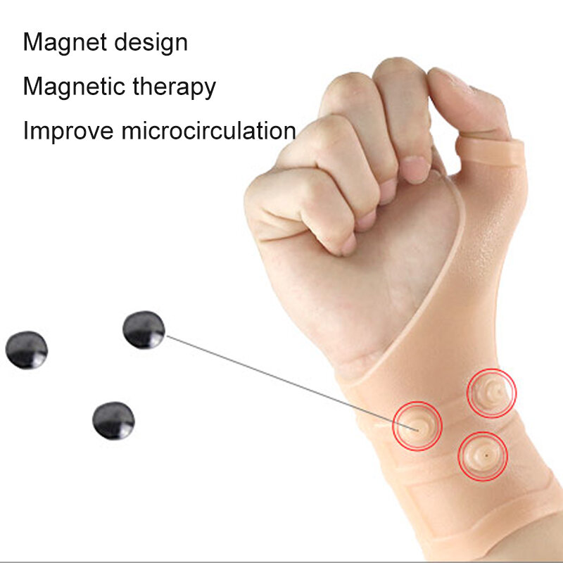 PVP Gel Magnetic Wrist Compression Thumb Support Carpal Tunnel Elastic Silicone Wrist Support Brace Tenosynovitis Typing Pain