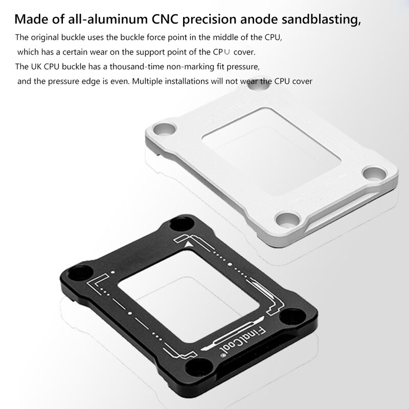 FinalCool UK12 CNC alliage d'aluminium CPU Correction de flexion, boucle de fixation avec clé pour Intel Gen 12 LGA1700-BCF H610 B660 Z690
