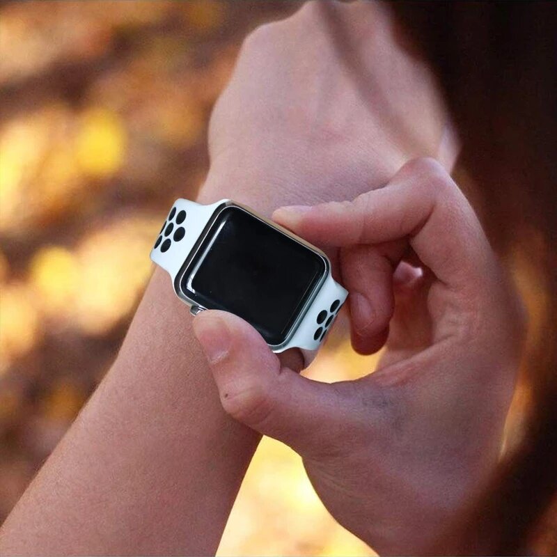 Correa de goma para reloj inteligente, pulsera deportiva de silicona para Apple Watch de 41mm, 40mm, 44mm, 45mm, 38mm, 42mm, iWatch serie3 se 4 5 6 7