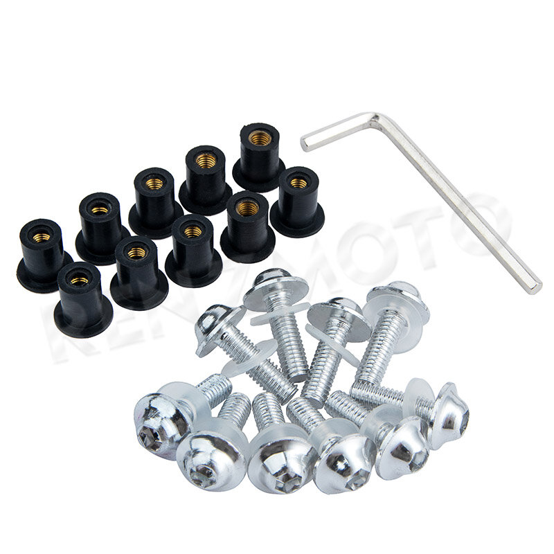 CNC M5 16mm Motorcycle Windshield Fairing Bolts Nuts Kit for Honda CBR300R 14-17 Windshield Fairing Bolts Nuts Kit