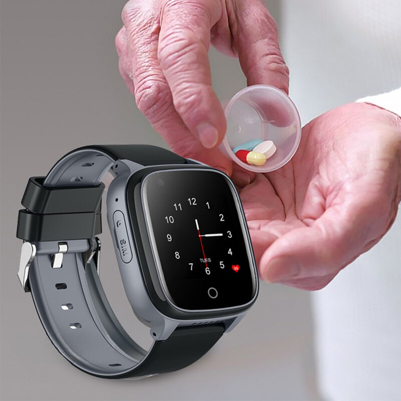 高齢者向けのデジタル接続時計,血圧,心拍数モニター付き,GPS,4g