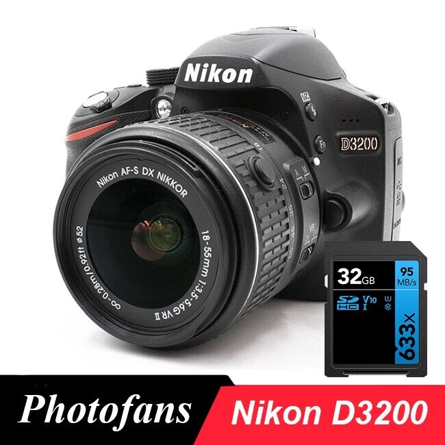 Fotocamera digitale DSLR Nikon D3200 con kit di obiettivi 18-55 (nuovo di zecca)