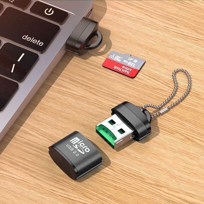 Lector de tarjetas Micro SD/TF USB 2,0, minilector de tarjetas de memoria para teléfono móvil, adaptador USB de alta velocidad para ordenador portátil, accesorios