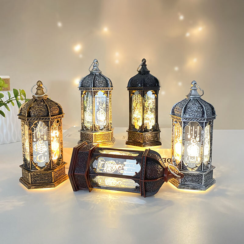 Ramadan Kareem lampa wisząca latarenka muzułmańska islamska szczęśliwa Eid al-fitr Mubarak dekoracja na Ramadan domowe nocne światło wystrój