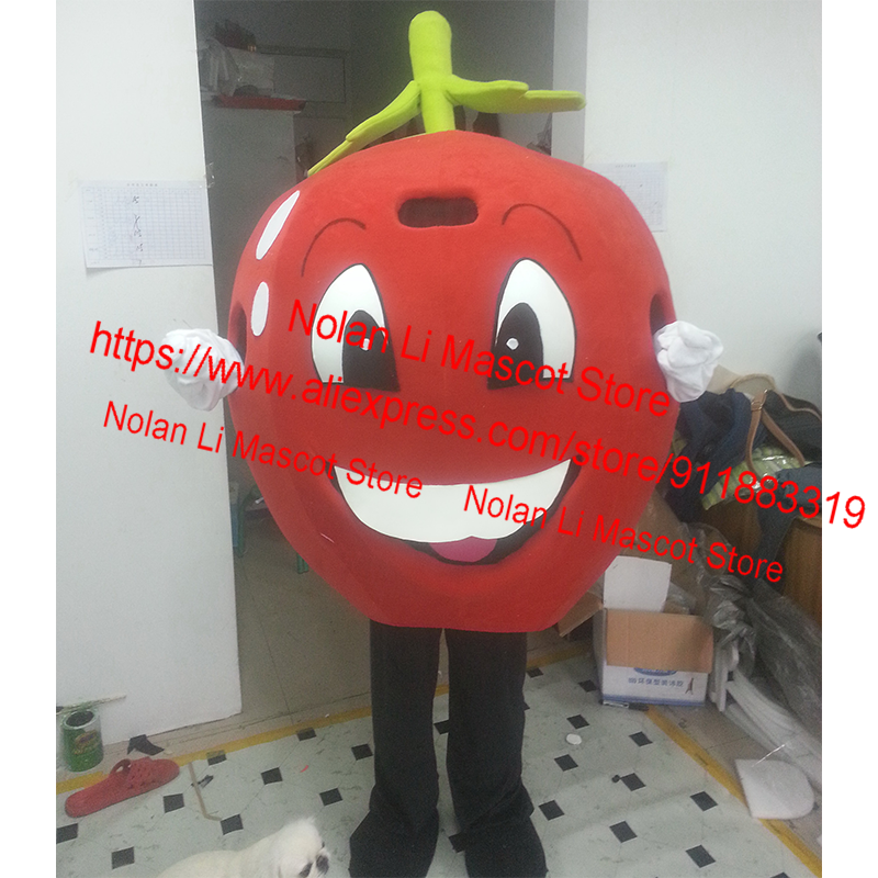 Formato adulto vendita calda materiale EVA mela rossa Costume della mascotte frutta cartone animato Set Cosplay pubblicità carnevale regalo di festa 586-3