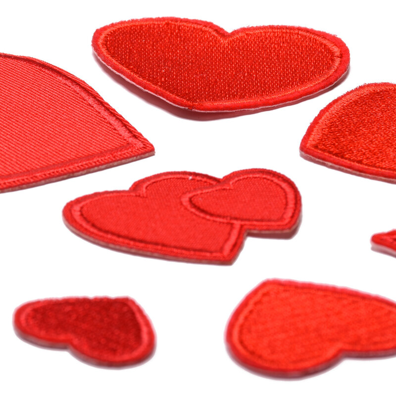 8ชิ้น/เซ็ตสีแดง Love Series สำหรับเตารีดเสื้อ Patches ปักสำหรับหมวกกางเกงยีนส์สติกเกอร์เย็บบนผ้า Patch Applique ...