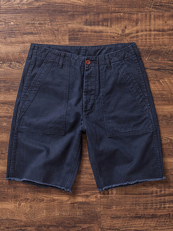 Pantalones cortos militares para hombre, Shorts rectos con bolsillos laterales, medio pantalón de carga, informales, Vintage, de verano