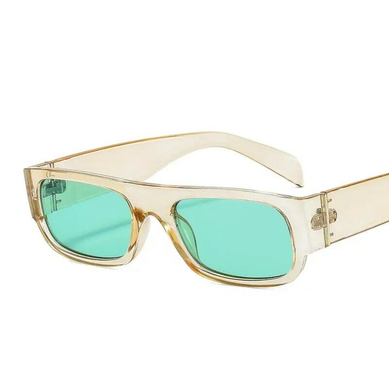 Kacamata Hitam Wanita Persegi Panjang Kecil Retro Kacamata Warna Hijau Ungu Sampanye Mode Kacamata Surya Persegi Pria Tren UV400 2022