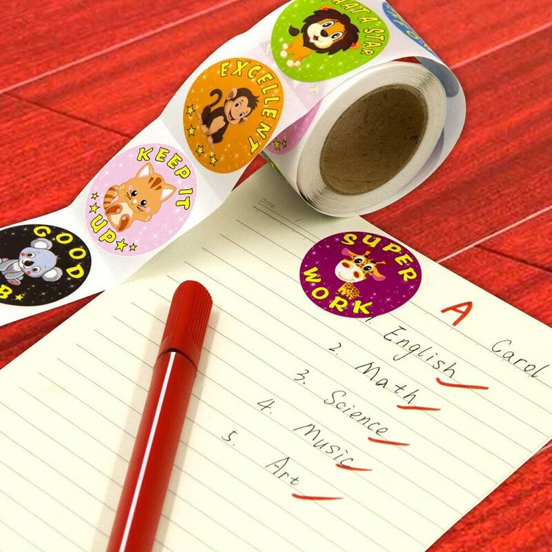 50-500 Buah Kebun Binatang Hewan Kartun Stiker untuk Anak-anak Mainan Klasik Stiker Hadiah Guru Sekolah 8 Desain Pola Singa