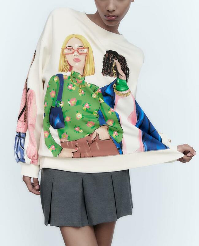 Kaus Hijau Chic Wanita Baru Musim Gugur Lengan Panjang Gambar Cetak Karakter Pullover Longgar Nick Atasan Streetwear Wanita