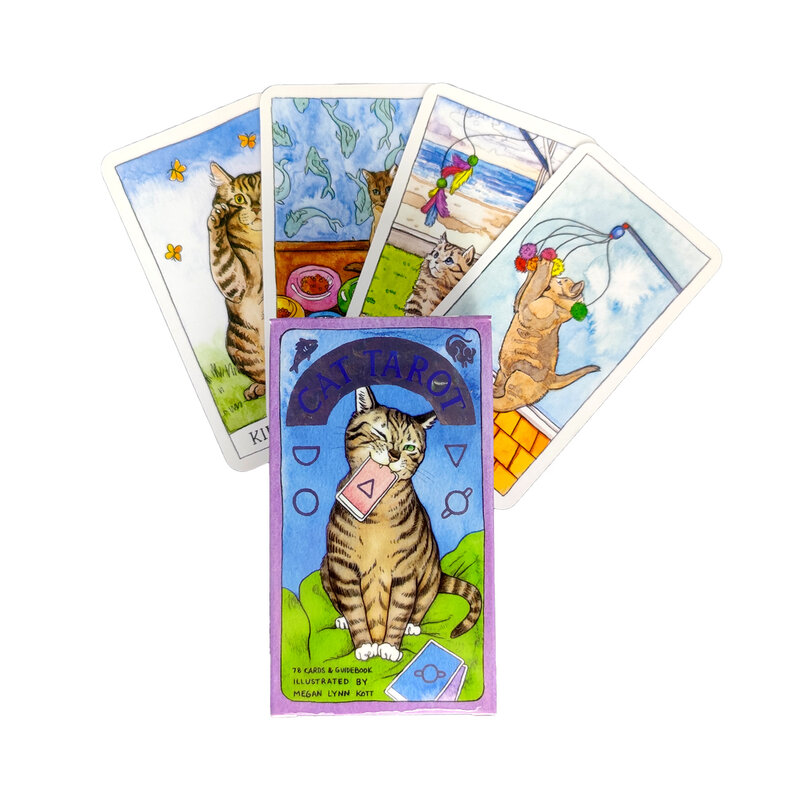 Gato tarot inglês cartão de jogo de tabuleiro reunião da família venda quente diversão 78 pçs/set corretly coordenação mão-olho com pdf guidbook