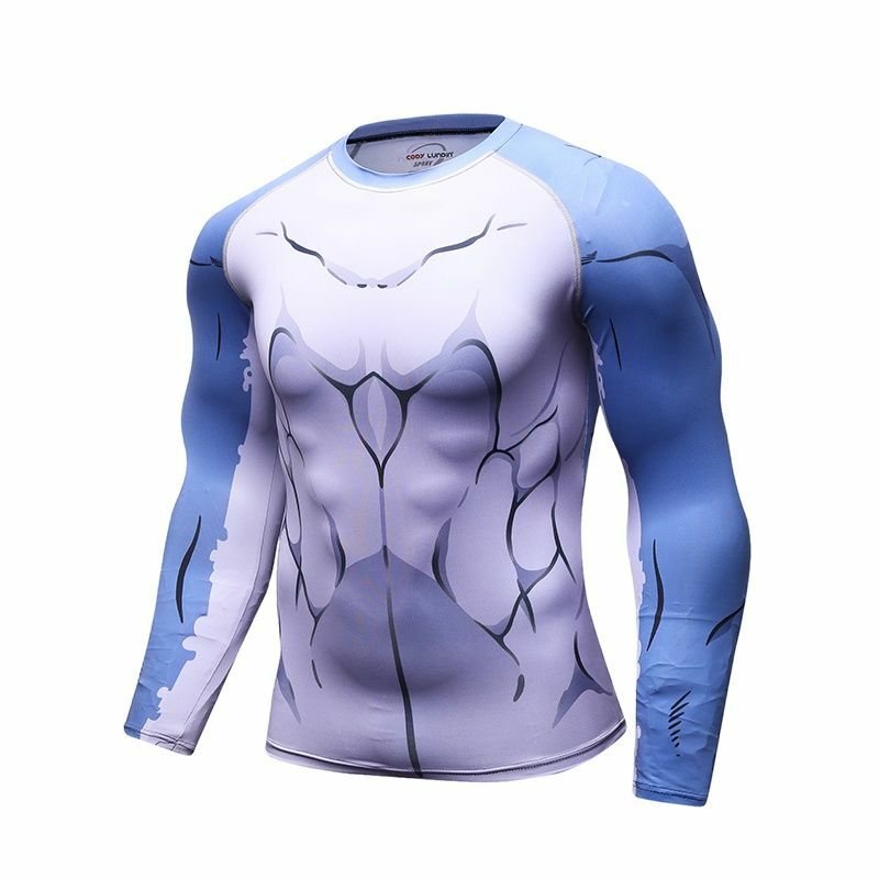 Mężczyźni kulturystyka sportowa koszulka kompresja Running T Shirt Fitness dopasowana długa koszulka sportowa Top Quick Dry Rashgard