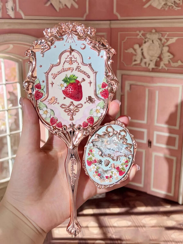 휴대용 메이크업 거울 3 색, 귀여운 손 거울, 여성 메이크업 도구