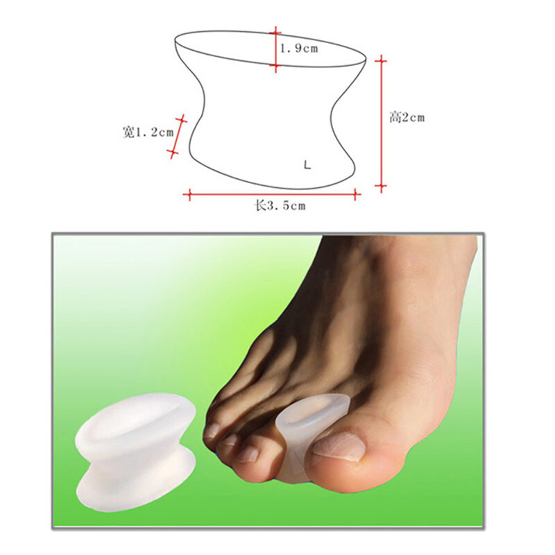 1 par de hueso dedo pulgar Valgus Protector de silicona Protector del pie separador para dedos del pie juanete ajustador de Corrector de Hallux Valgus pedicura cuidado de los pies
