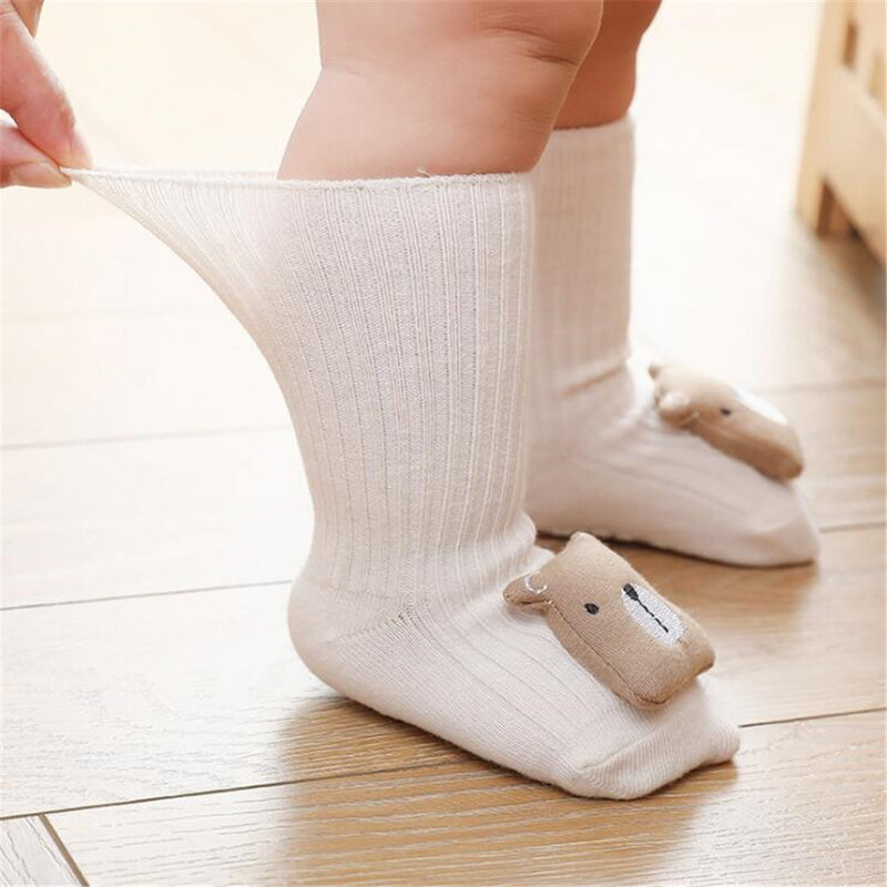 Bonito animal do bebê meias de algodão respirável quente chão meias para recém-nascido da criança anti-deslizamento de inverno dos desenhos animados do bebê pé meias sapatos