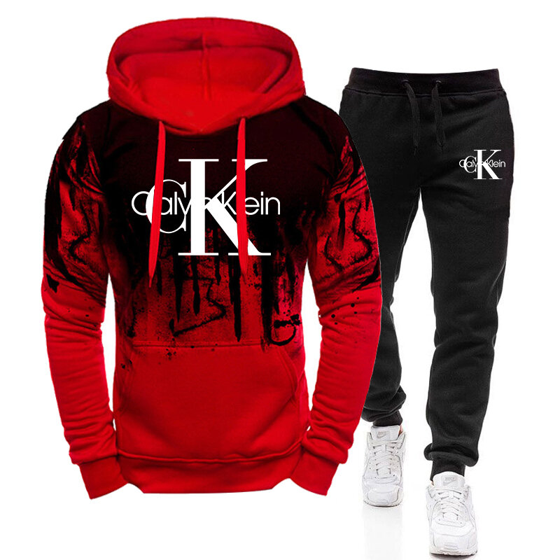 Men's Autumn Winter 2pcs Outfits Hooded Sweatshirts and Sweatpants High Quality Male Daily Casual Sports Hoodie Tracksuit S-4XL