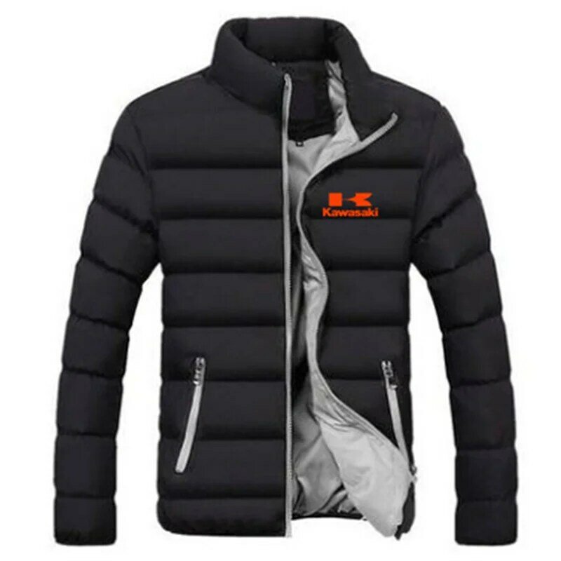 Thick Stand Collar Windbreak Cotton Zipper Padded Down Jackets Casual Warm Winter Outdoor Coat