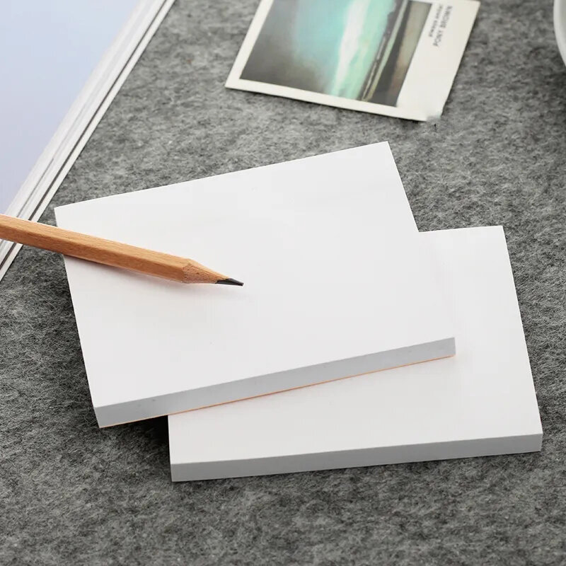 Pure White Sticky Note Memo Notebook Posits Stationery Self-Adhesive Posted It Design Stickers DIY Art Painting Supplies