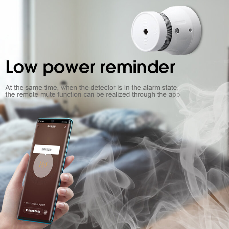 CORUI Tuya Zigbee sensore rilevatore di fumo intelligente sistema di allarme antincendio Smart Life App allarme fumo protezione antincendio vigili del fuoco di sicurezza