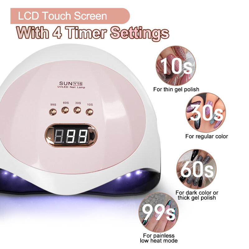 Lampe UV LED 54LED pour manucure, avec écran LCD, capteur automatique intelligent, réglage à quatre minuterie, utilisation en salon, équipement d'art des ongles