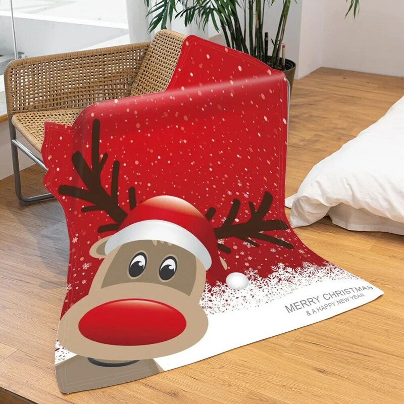 Koce świąteczne jesienne i zimowe ciepła kanapa koce prezenty dla dzieci świąteczne dekoracje