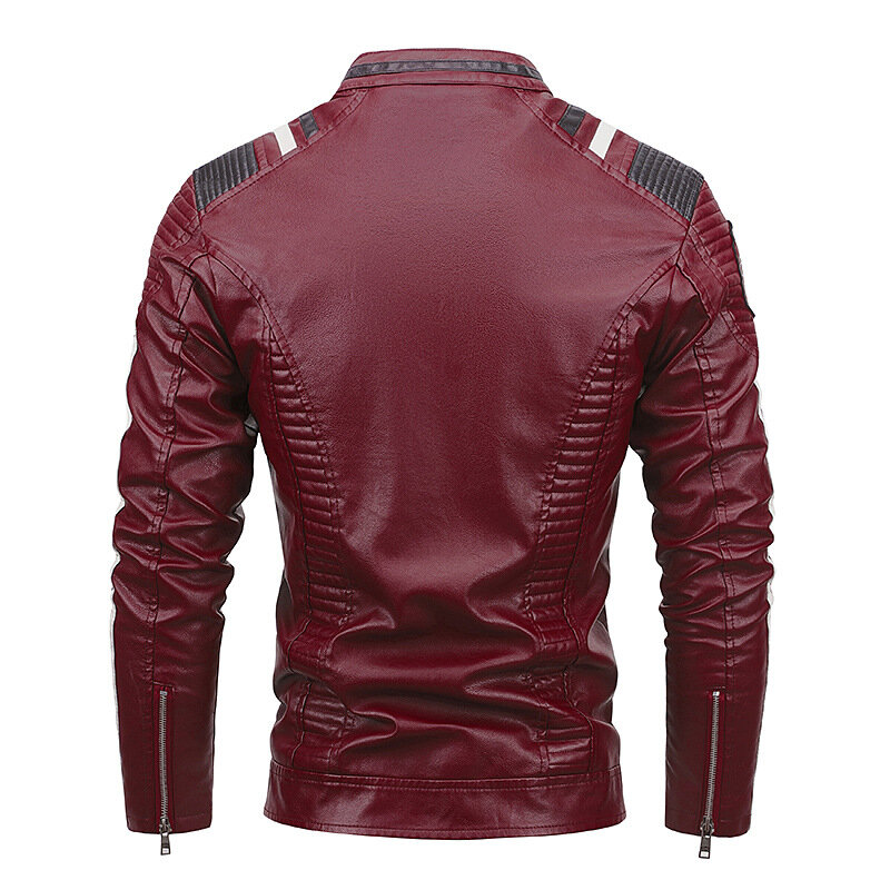 Manteau de moto en cuir et peluche pour homme, veste d'automne et d'hiver, Style anglais, européen et américain