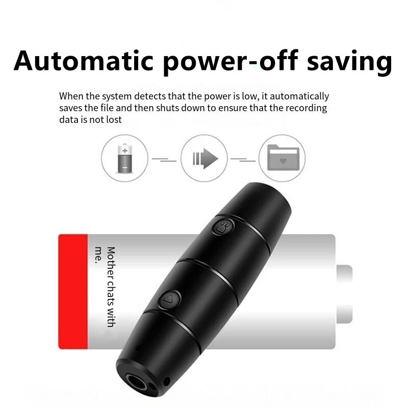 Gravador de voz digital mini lanterna gravador de áudio ativado por voz uma gravação chave profissional ditaphone com mp3 player